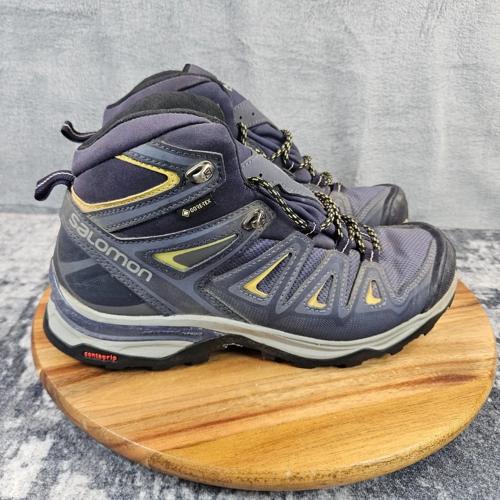 Salomon X-Ultra 3 Mid GTX Womens Size 7.5 Blue Outdoor Hiking Boots 398691